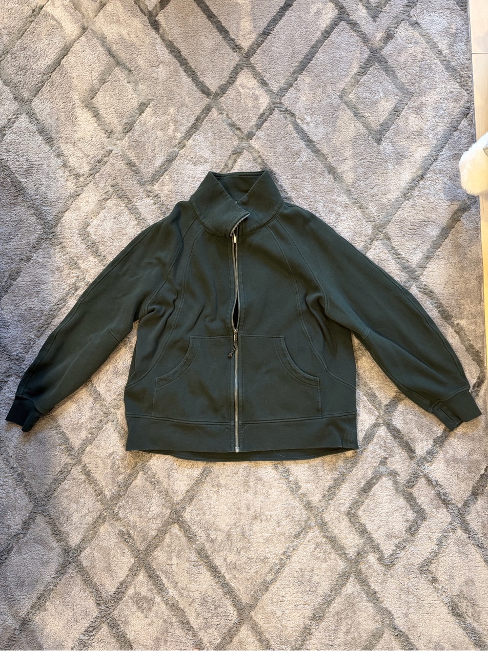 Scuba oversized funnel neck full zip rainforest green